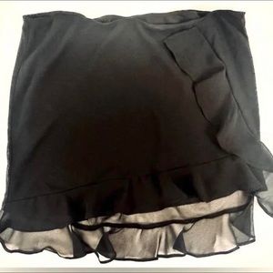 Black ruffle skirt